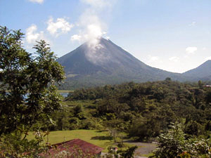 La Union, near the east end of the lake, has great views of the Arenal Volcano.